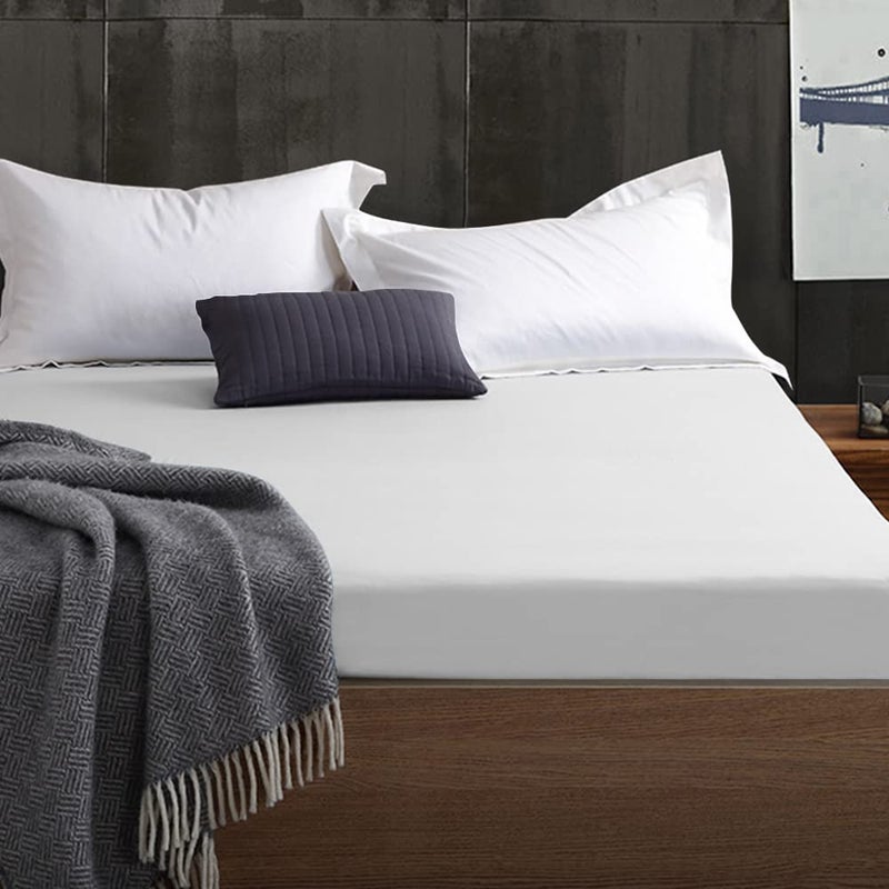 BEDSUM 100% Brushed Microfiber Standard Pillow Shams Set of 2, Super Soft and Cozy, Wrinkle, Fade, Stain Resistant 20x26 Oxford Pillowcases, 20x26 Inches, White - Image 2